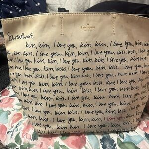 Very loved large Kate Spade sweetheart kiss kiss I love you,bag